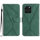 For Honor X6A Stitching Embossed Leather Phone Case(Green) - 1