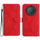 For Honor X9b Stitching Embossed Leather Phone Case(Red) - 1