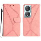 For Honor 90 Smart Stitching Embossed Leather Phone Case(Pink) - 1