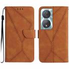 For Honor 90 Smart Stitching Embossed Leather Phone Case(Brown) - 1