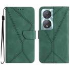 For Honor 90 Smart Stitching Embossed Leather Phone Case(Green) - 1