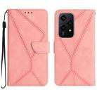 For Honor 200 Lite Global Stitching Embossed Leather Phone Case(Pink) - 1