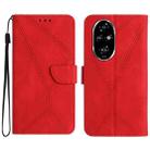 For Honor 200 5G Global Stitching Embossed Leather Phone Case(Red) - 1