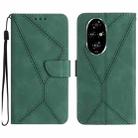 For Honor 200 5G Global Stitching Embossed Leather Phone Case(Green) - 1