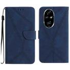 For Honor 200 5G Global Stitching Embossed Leather Phone Case(Blue) - 1