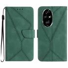 For Honor 200 Pro 5G Global Stitching Embossed Leather Phone Case(Green) - 1