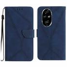 For Honor 200 Pro 5G Global Stitching Embossed Leather Phone Case(Blue) - 1