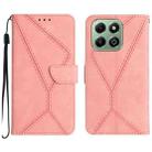 For Honor X6b Stitching Embossed Leather Phone Case(Pink) - 1