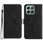 For Honor X6b Stitching Embossed Leather Phone Case(Black) - 1