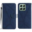 For Honor X6b Stitching Embossed Leather Phone Case(Blue) - 1