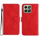 For Honor 200 Smart Global Stitching Embossed Leather Phone Case(Red) - 1