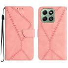 For Honor 200 Smart Global Stitching Embossed Leather Phone Case(Pink) - 1