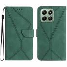 For Honor 200 Smart Global Stitching Embossed Leather Phone Case(Green) - 1