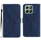 For Honor 200 Smart Global Stitching Embossed Leather Phone Case(Blue) - 1