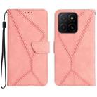 For Honor X5b 4G / X5b Plus 4G Stitching Embossed Leather Phone Case(Pink) - 1