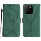 For Honor X5b 4G / X5b Plus 4G Stitching Embossed Leather Phone Case(Green) - 1