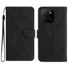 For Honor X5b 4G / X5b Plus 4G Stitching Embossed Leather Phone Case(Black) - 1