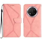 For Honor X9c Stitching Embossed Leather Phone Case(Pink) - 1