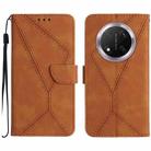 For Honor X9c Stitching Embossed Leather Phone Case(Brown) - 1