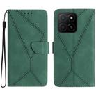 For Honor X8c 4G Stitching Embossed Leather Phone Case(Green) - 1