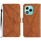For Honor 400 Lite Stitching Embossed Leather Phone Case(Brown) - 1