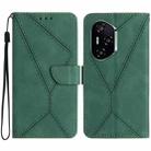 For Honor 400 Pro Global 160.8mm Stitching Embossed Leather Phone Case(Green) - 1