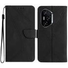 For Honor 400 Pro Global 160.8mm Stitching Embossed Leather Phone Case(Black) - 1