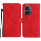 For Honor 400 Global 156.5mm Stitching Embossed Leather Phone Case(Red) - 1