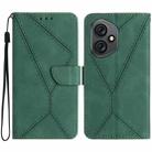 For Honor 400 Global 156.5mm Stitching Embossed Leather Phone Case(Green) - 1