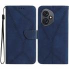 For Honor 400 Global 156.5mm Stitching Embossed Leather Phone Case(Blue) - 1