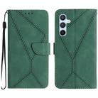 For Samsung Galaxy A15 Stitching Embossed Leather Phone Case(Green) - 1