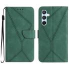 For Samsung Galaxy A15 Stitching Embossed Leather Phone Case(Green) - 1