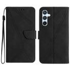 For Samsung Galaxy A15 Stitching Embossed Leather Phone Case(Black) - 1