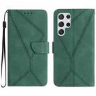 For Samsung Galaxy S24 Ultra 5G Stitching Embossed Leather Phone Case(Green) - 1