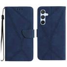 For Samsung Galaxy S24+ 5G Stitching Embossed Leather Phone Case(Blue) - 1