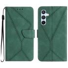 For Samsung Galaxy S24 5G Stitching Embossed Leather Phone Case(Green) - 1