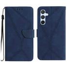 For Samsung Galaxy M55 Stitching Embossed Leather Phone Case(Blue) - 1