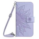 For Honor 90 Lite Skin Feel Sun Flower Pattern Leather Phone Case with Lanyard(Purple) - 2