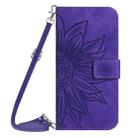 For Honor X8b Skin Feel Sun Flower Pattern Leather Phone Case with Lanyard(Dark Purple) - 2