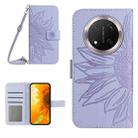 For Honor X9c Skin Feel Sun Flower Pattern Leather Phone Case with Lanyard(Purple) - 1