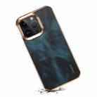 For iPhone 13 Pro Denior Oil Wax Cowhide Plating Phone Case(Blue) - 6