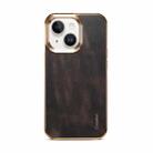 For iPhone 14 Plus Denior Oil Wax Cowhide Plating Phone Case(Black) - 2