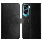 For Honor 90 Lite Y-shaped Pattern Flip Leather Phone Case(Black) - 1