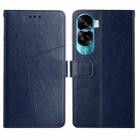 For Honor 90 Lite Y-shaped Pattern Flip Leather Phone Case(Blue) - 1