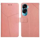 For Honor 90 Lite Y-shaped Pattern Flip Leather Phone Case(Pink) - 1