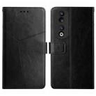 For Honor 90 Y-shaped Pattern Flip Leather Phone Case(Black) - 1