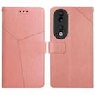 For Honor 90 Y-shaped Pattern Flip Leather Phone Case(Pink) - 1