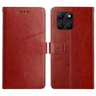 For Honor X6A Y-shaped Pattern Flip Leather Phone Case(Brown) - 1