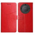 For Honor X9b Y-shaped Pattern Flip Leather Phone Case(Red) - 1