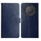 For Honor X9b Y-shaped Pattern Flip Leather Phone Case(Blue) - 1